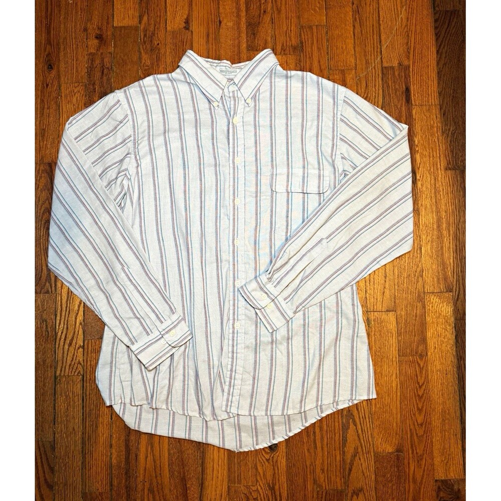 Vintage Weekends in California XL Striped Button Down Shirt Preppy Oxford 80s 90
